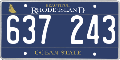 RI license plate 637243