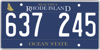 RI license plate 637245