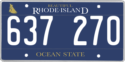 RI license plate 637270