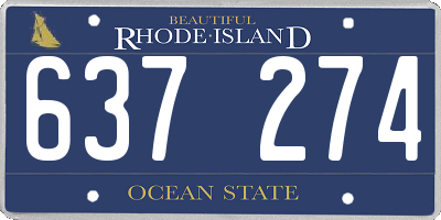RI license plate 637274