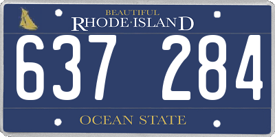 RI license plate 637284