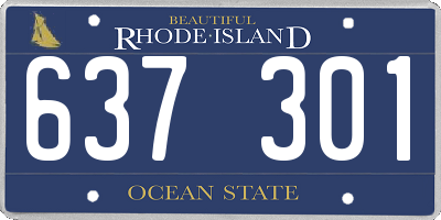 RI license plate 637301