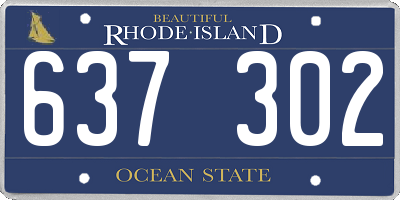 RI license plate 637302