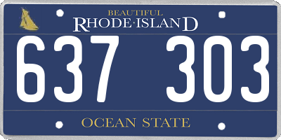 RI license plate 637303