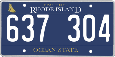 RI license plate 637304