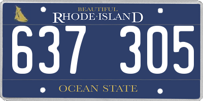 RI license plate 637305