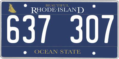 RI license plate 637307