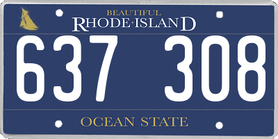 RI license plate 637308
