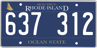 RI license plate 637312