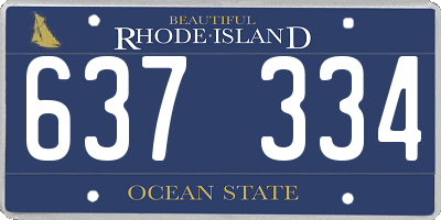 RI license plate 637334