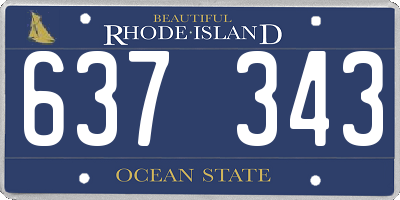 RI license plate 637343