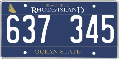 RI license plate 637345