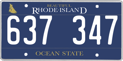 RI license plate 637347