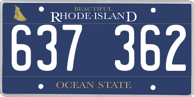 RI license plate 637362