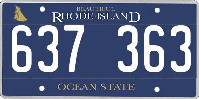 RI license plate 637363