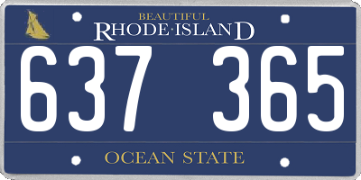 RI license plate 637365