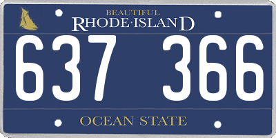 RI license plate 637366