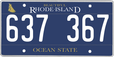 RI license plate 637367