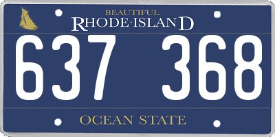 RI license plate 637368