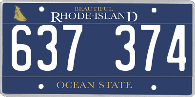 RI license plate 637374