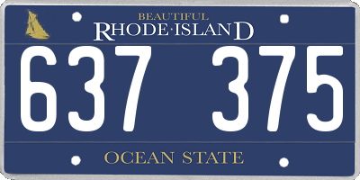 RI license plate 637375