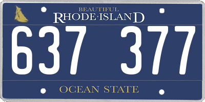 RI license plate 637377