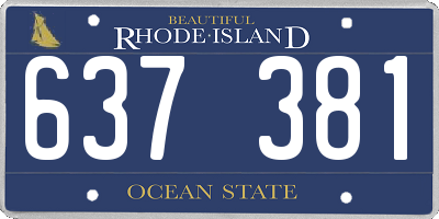 RI license plate 637381