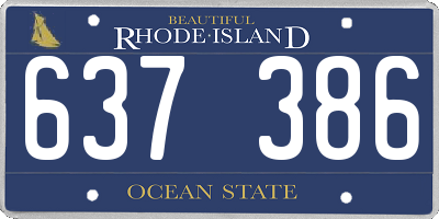 RI license plate 637386