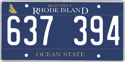 RI license plate 637394