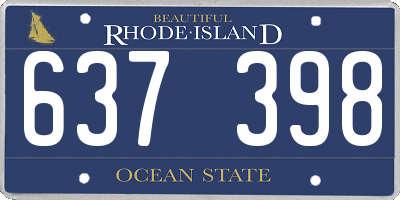 RI license plate 637398