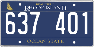 RI license plate 637401