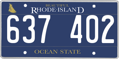 RI license plate 637402