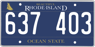 RI license plate 637403