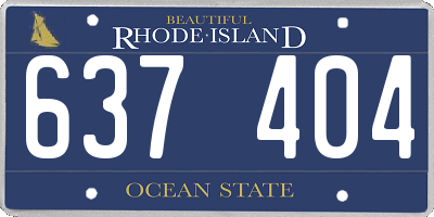 RI license plate 637404