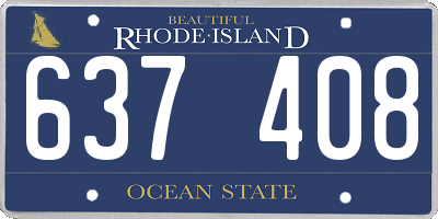RI license plate 637408