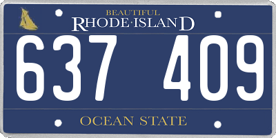 RI license plate 637409