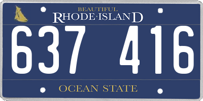 RI license plate 637416