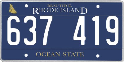 RI license plate 637419