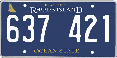 RI license plate 637421