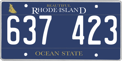 RI license plate 637423