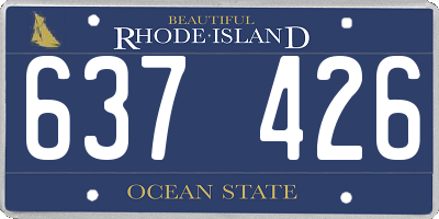 RI license plate 637426