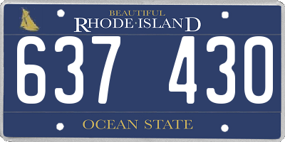 RI license plate 637430