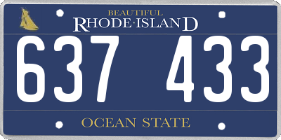 RI license plate 637433