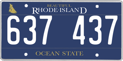 RI license plate 637437