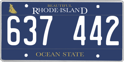 RI license plate 637442