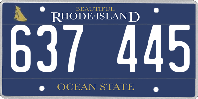 RI license plate 637445
