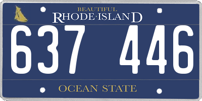 RI license plate 637446