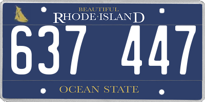 RI license plate 637447