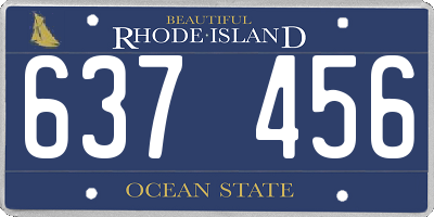 RI license plate 637456