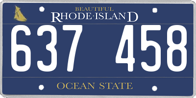 RI license plate 637458